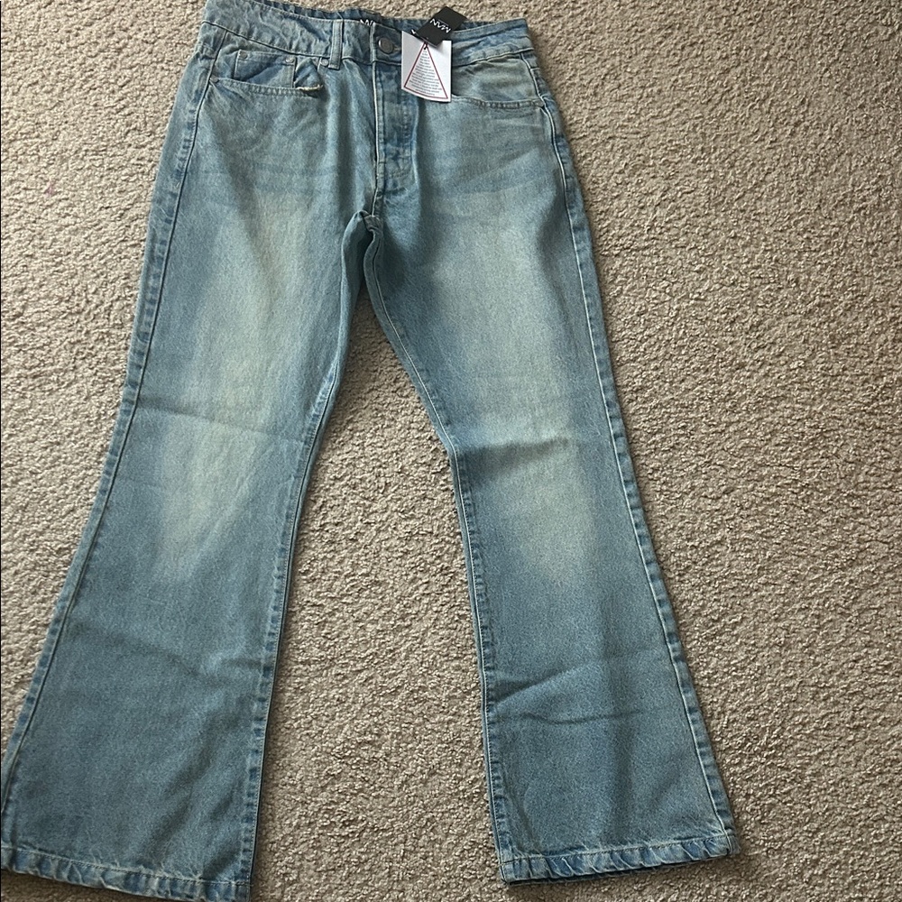 Boohoo Light Blue Bootcut Jeans